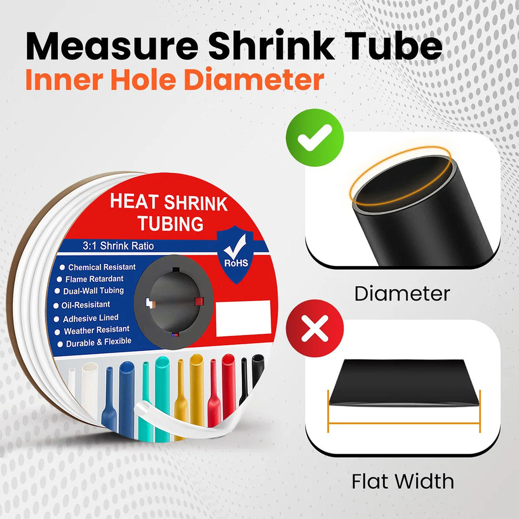 A Roll White Heat Shrink Tubing 3:1 Ratio Shrink Tube Industrial, Φ1.6mm-30mm Dual Wall Adhesive Lined Wire Shrink Wrap Tube