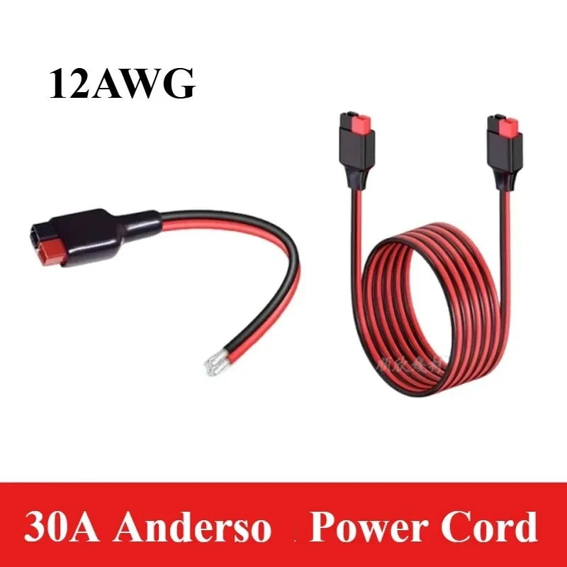 12AWG 30A Plug Connector Cable Solar Male to Female Connection Cord Outdoor Energy Storage Electric Vehicles Power Adapter