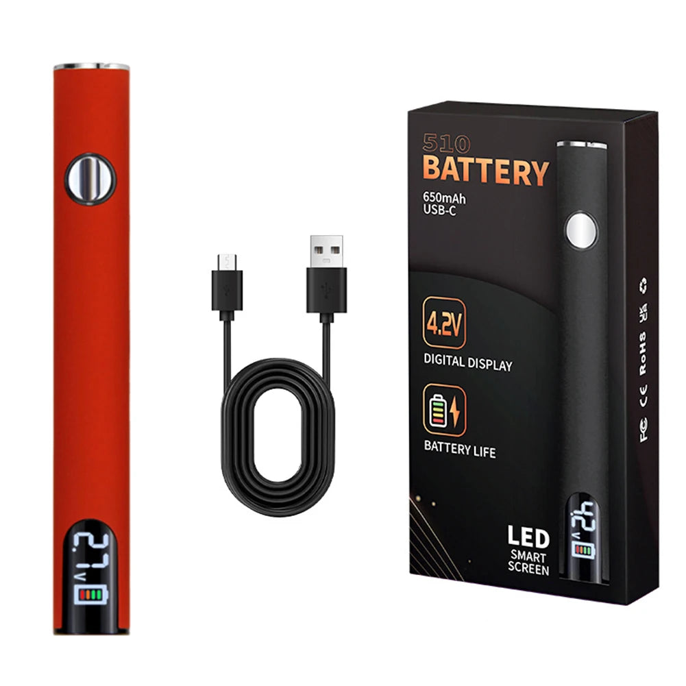510 Thread Battery Cart Pen Adjustable Voltage Portable Electric Soldering Iron Smart Power Tool with USB Charger Cable