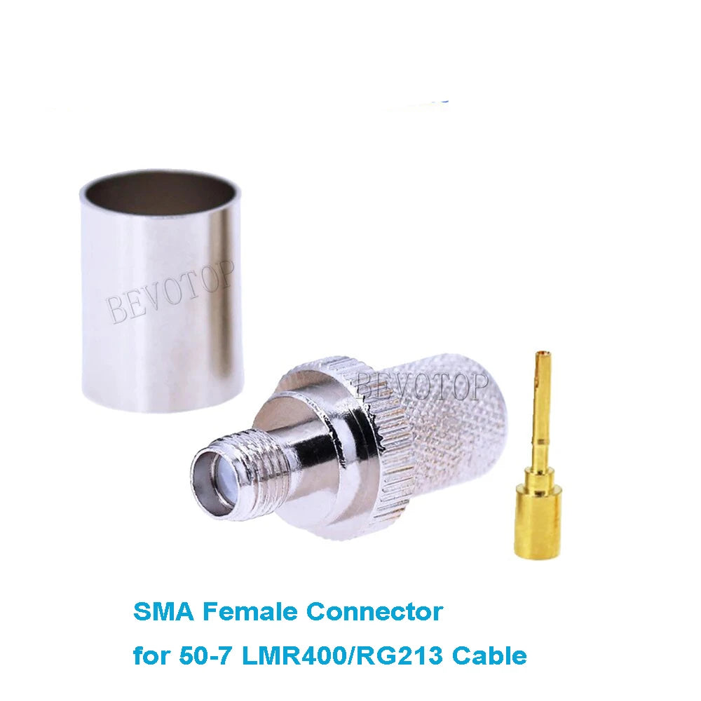 10Pcs/lot RG8 RG213 LMR400 SMA / RP-SMA Male / Female 50-7 RF Coaxial Connector 50Ohm SMA Connector for LMR-400 RG-213 RG8 Cabl