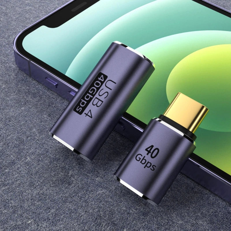 USB C Right Angle U-Shape Straight Angle Adapter Type C to Type C 40Gbps Fast Data Adapter Converter Charging Adapters