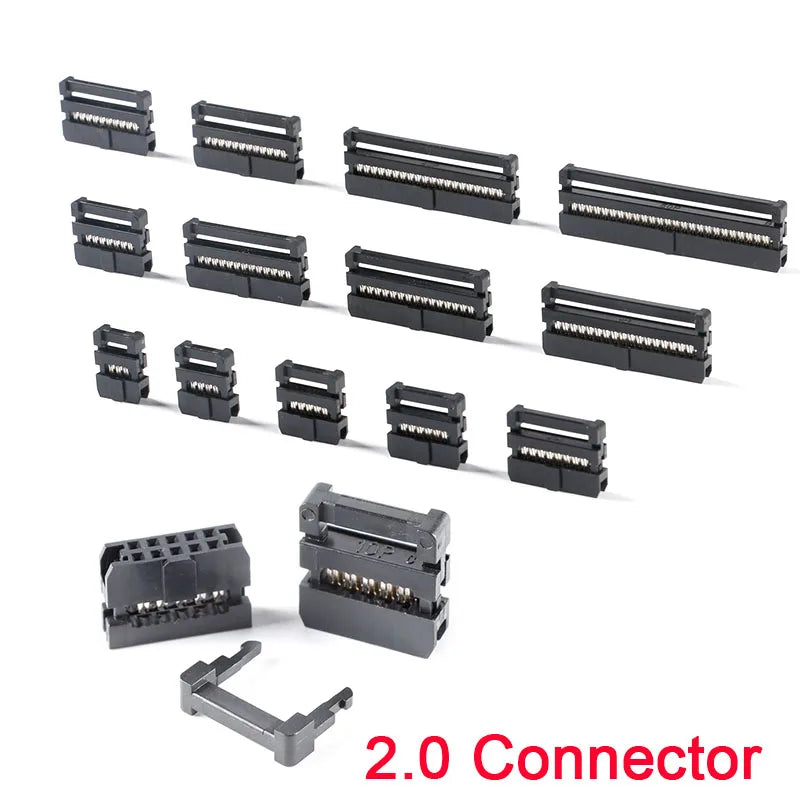 Gray Flat Ribbon Cable 1.27MM 2.0MM 2.54MM Pitch AVR 20cm Data Line Wire FC-6/8/10/12/14/16/20/24/26/30/34/40/50P Pin Connector