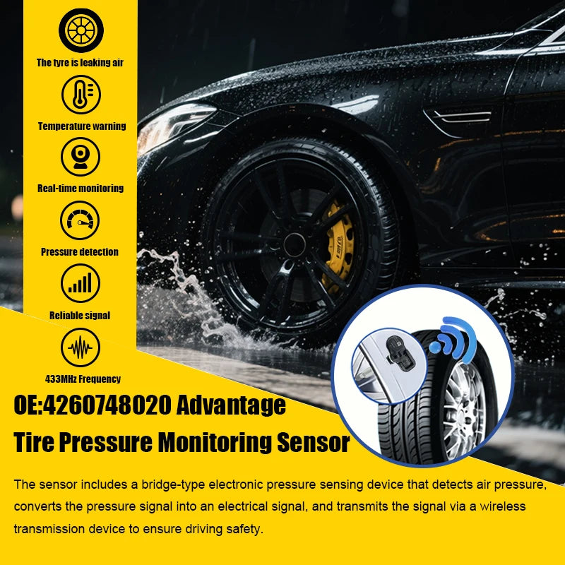 1/4PCS PMV-C215 433MHz Tire Pressure Monitoring Sensor TPMS For Toyota Corolla RAV4 C-HR Camry Lexus Compatible With 4260748020