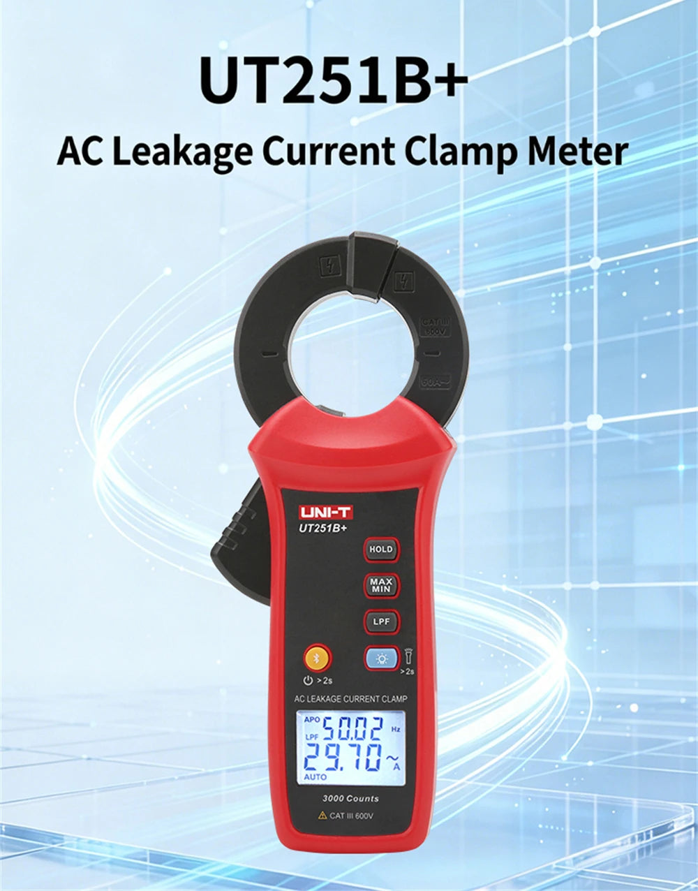 UNI-T UT251A UT251B+ UT251+ UT251C PLUS Current Leakage Clamp Meter Pliers Ammeter Professional AC Current Leak Tester