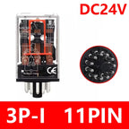 5/10Set MK2P-I MK3P-I Electromagnetic Relay Intermediate Small Relay with Base 8 Pin 11 Pin AC/DC 220V 24V