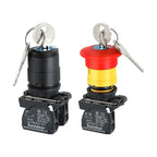 XB4 22mm Key Select Knob Switch 2/3 Position Self Locking Momentary Self Reset Key Emergency Stop Power Push Button Switch 10A