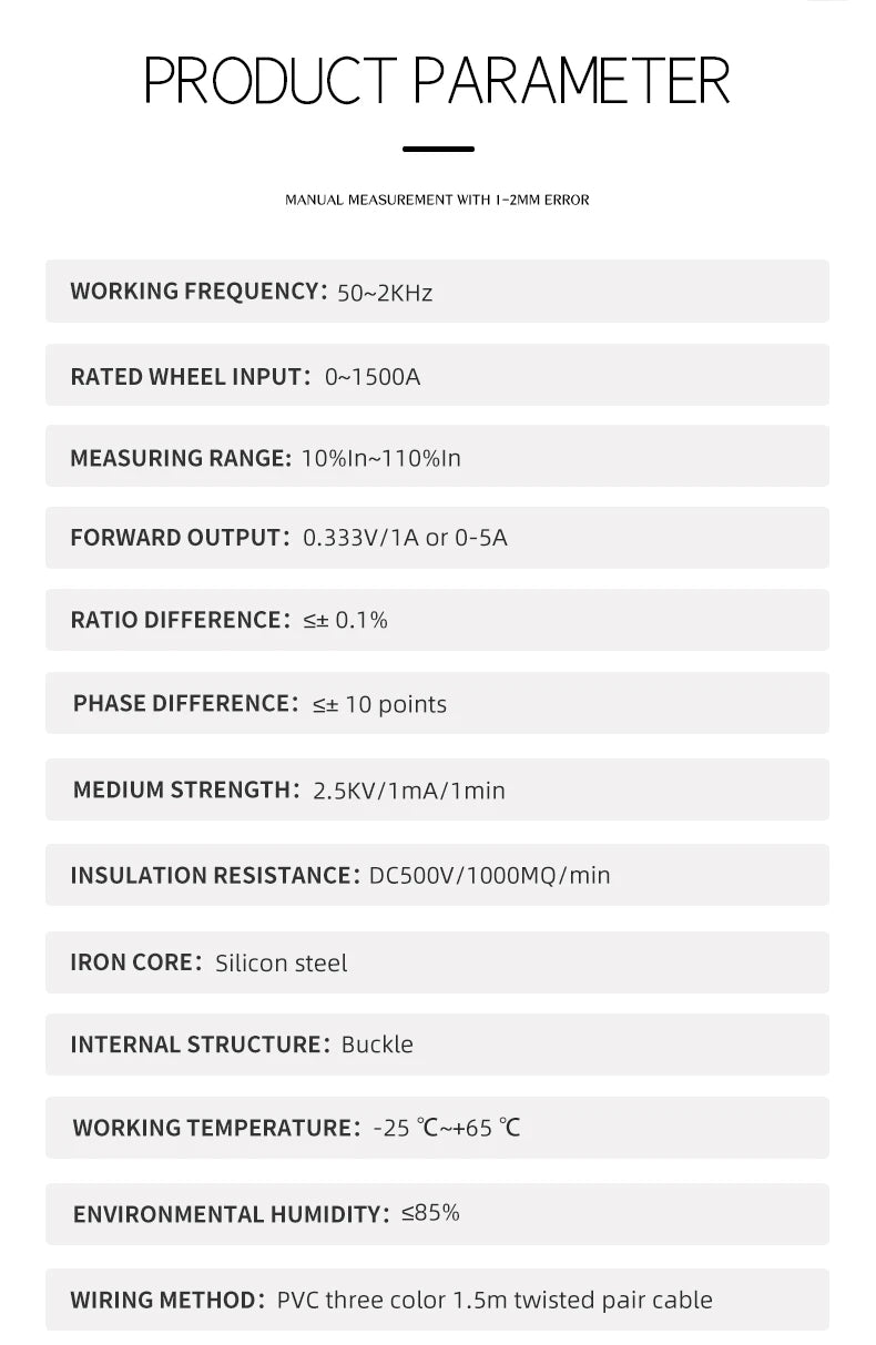 Circuit Open 60mm Aperture Current Transformer Power Measurement AC  Ct 300/5A Class 0.5 Low Voltage