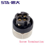 M12 Screw Termination Plastic Field Plug NMEA2000 5 Pin Straight Angled IP67 Waterproof 3 4 6 8 Poles Sensor Connectors PG7 PG9