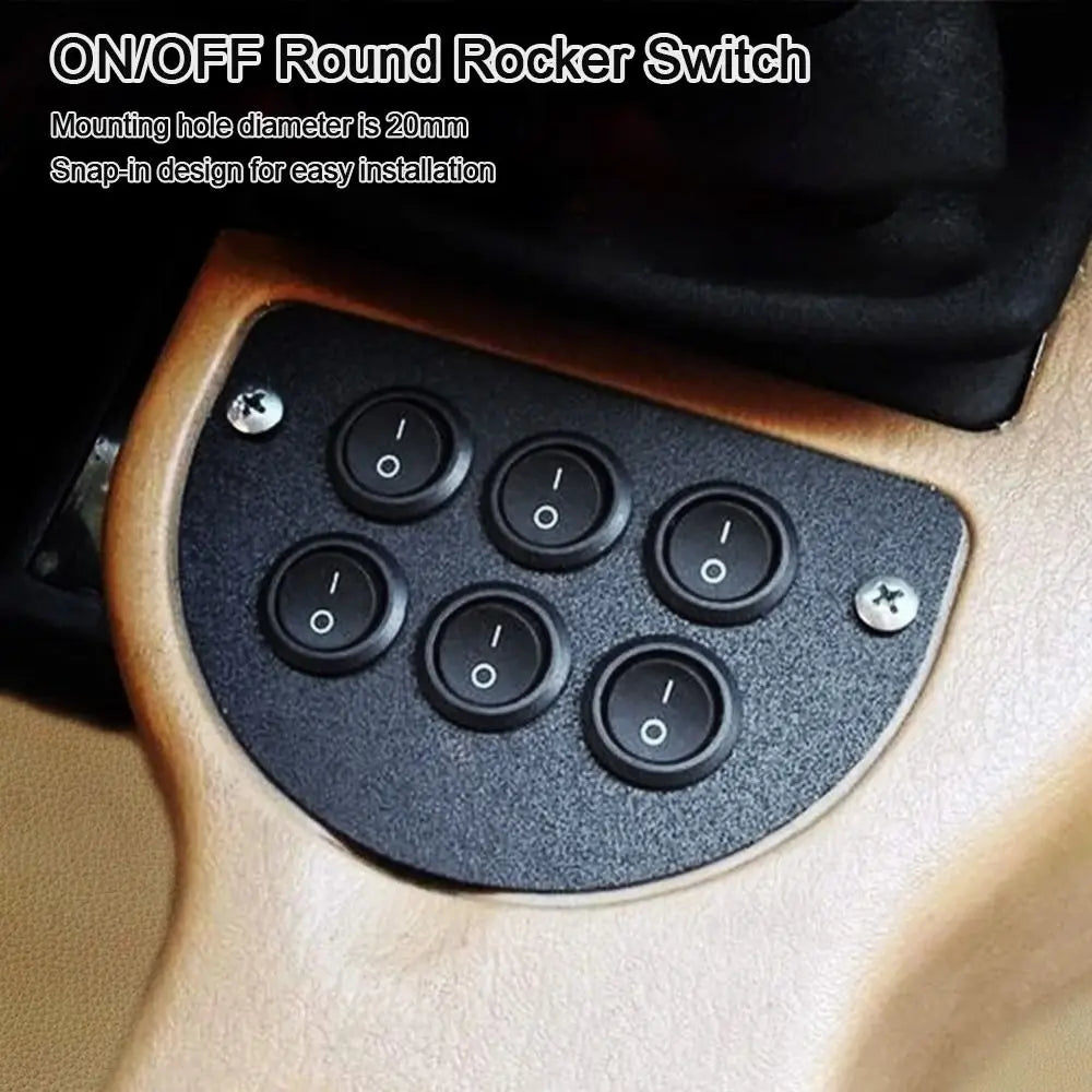 5PCS ON/OFF Round Rocker Switch MINI Toggle Switch 2 Pin SPST Push Button Switch 12V 24V 20MM with Wires for Auto Car Boat RV