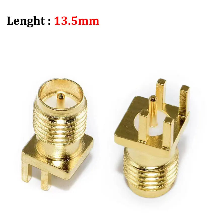 Cltgxdd 1/5/10pcs SMA-KE/KWE SMA Female Jack Adapter Solder Edge PCB Mount Antenna Base RF Copper Coaxial Connector Plug Socket