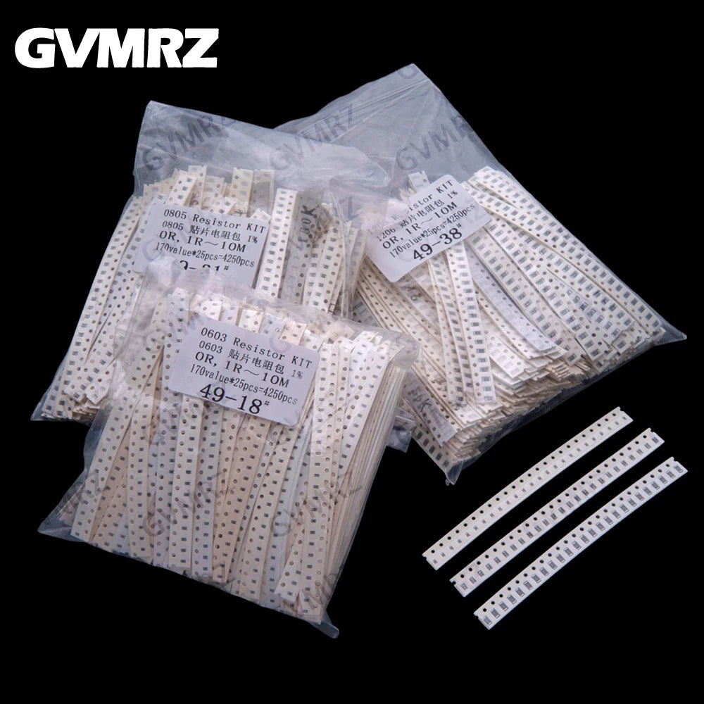170/146/60Values 0603 0805 0402 1206 SMD resistor sop 1% Each 50PCS Each 25PCS 1k 2k 3k 4k 5k