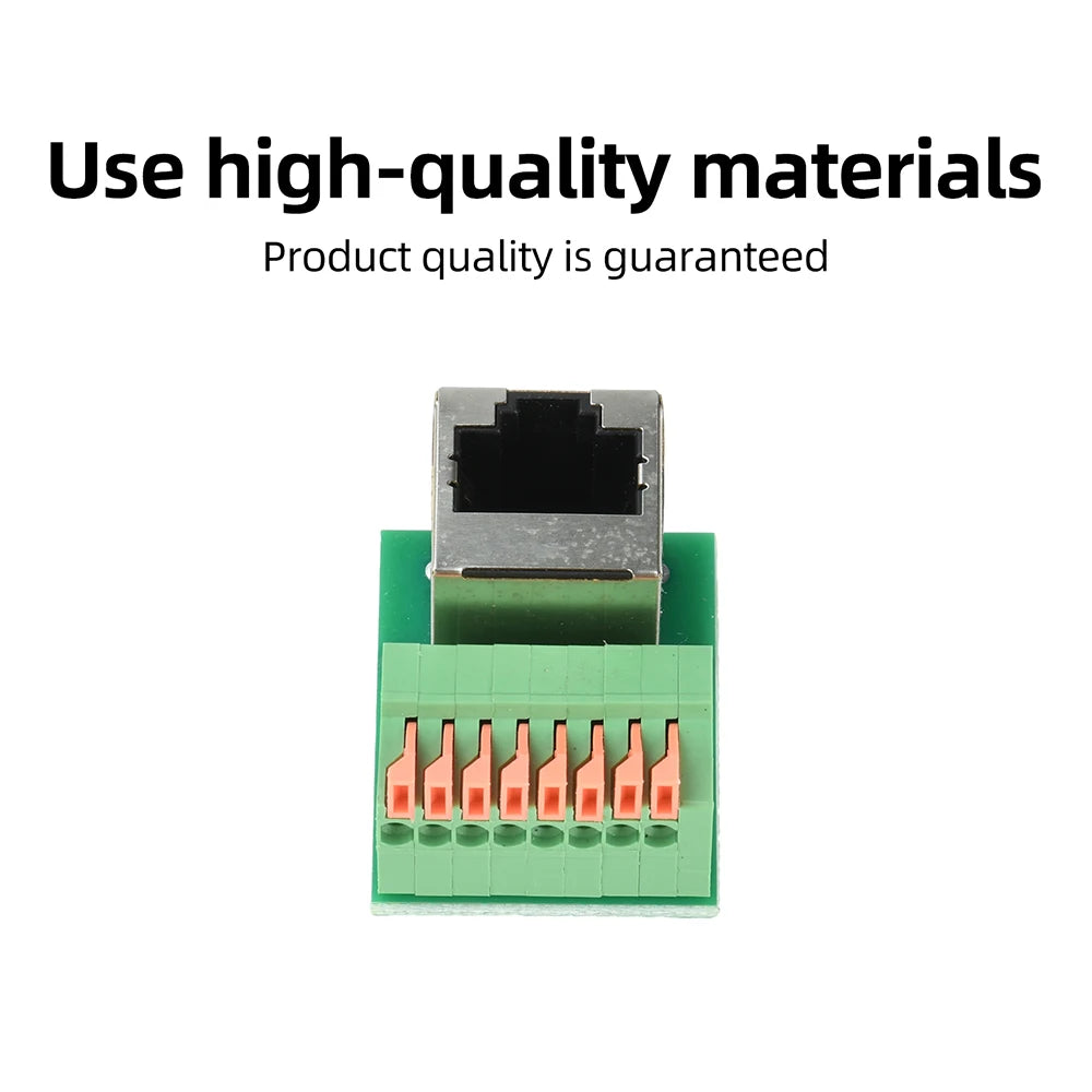 Solderless RJ45 Terminal Block DIN Rail Mount Gigabit Shielded Ethernet Breakout Board FR4 Material For PLC Security Monitoring
