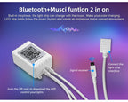(EU Plug) LED Strip Light RGB Music Sync Color Changing  Sensitive Built-in Mic, App LED Lights DC12V Flexible