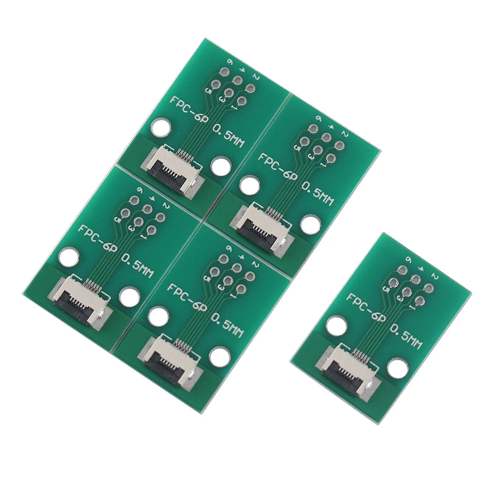 5PCS FPC FFC Flexible Flat Cable Welded Board Adapter PCB Board 0.5mm Pitch Connector SMT To 2.54mm Hole 6P/8P/10P/12P/20P