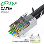 CAT6 CAT7 CAT5E RJ45 Connectors Pass Through Modular Plug Network UTP 3/50μ Gold-Plated 8P8C Crimp End for Ethernet Cable