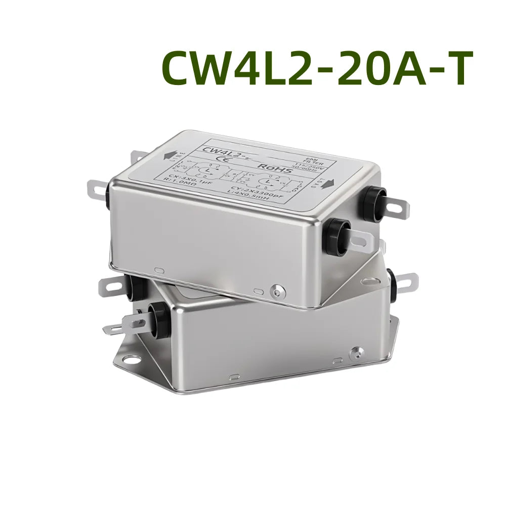 Power EMI Filter CW4L2-10A-T CW4L2-20A-T Single Phase AC 115V / 250V 20A 50/60HZ For Laser Cutting Engraving Machine And Marking