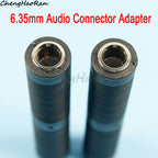 1/2 Pcs 6.35 MM Jack Female to 6.35 Female Audio Adapter Coupler Converter Bass Guitar Microphone Audio Cable Extender Connector
