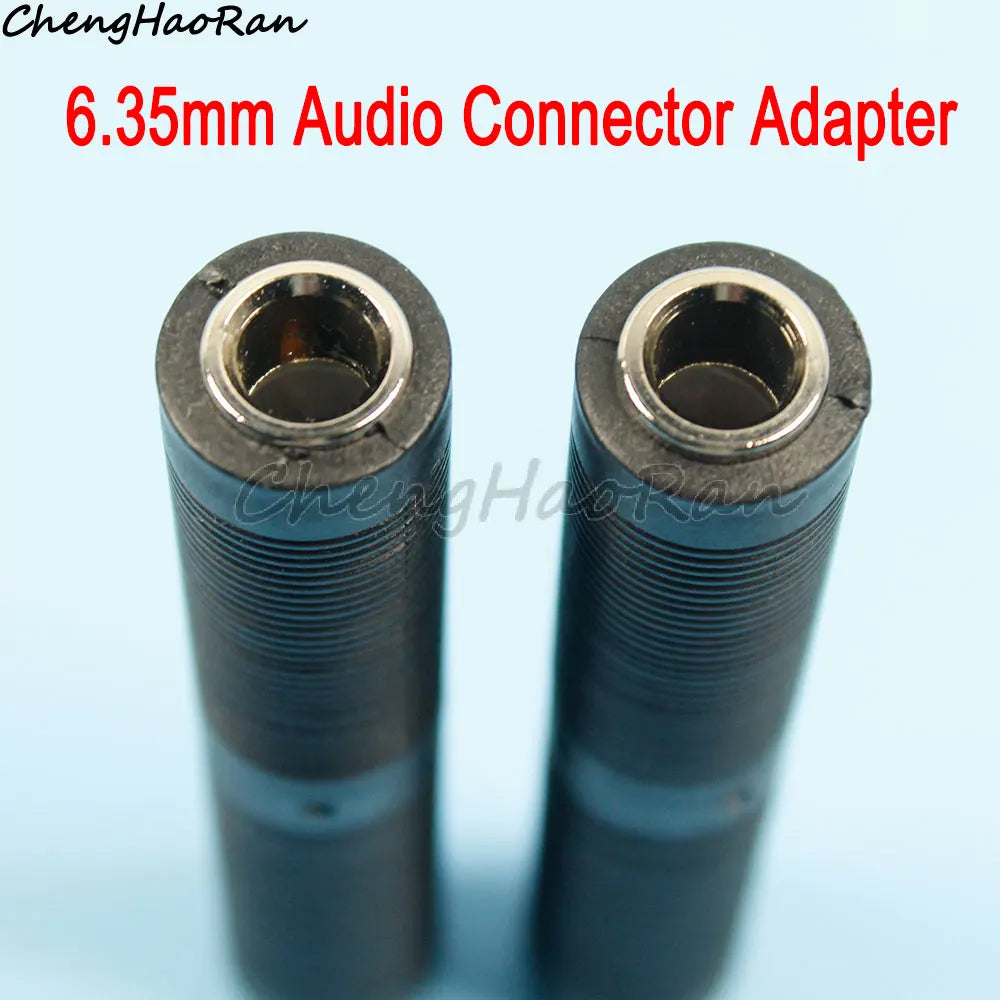 1/2 Pcs 6.35 MM Jack Female to 6.35 Female Audio Adapter Coupler Converter Bass Guitar Microphone Audio Cable Extender Connector