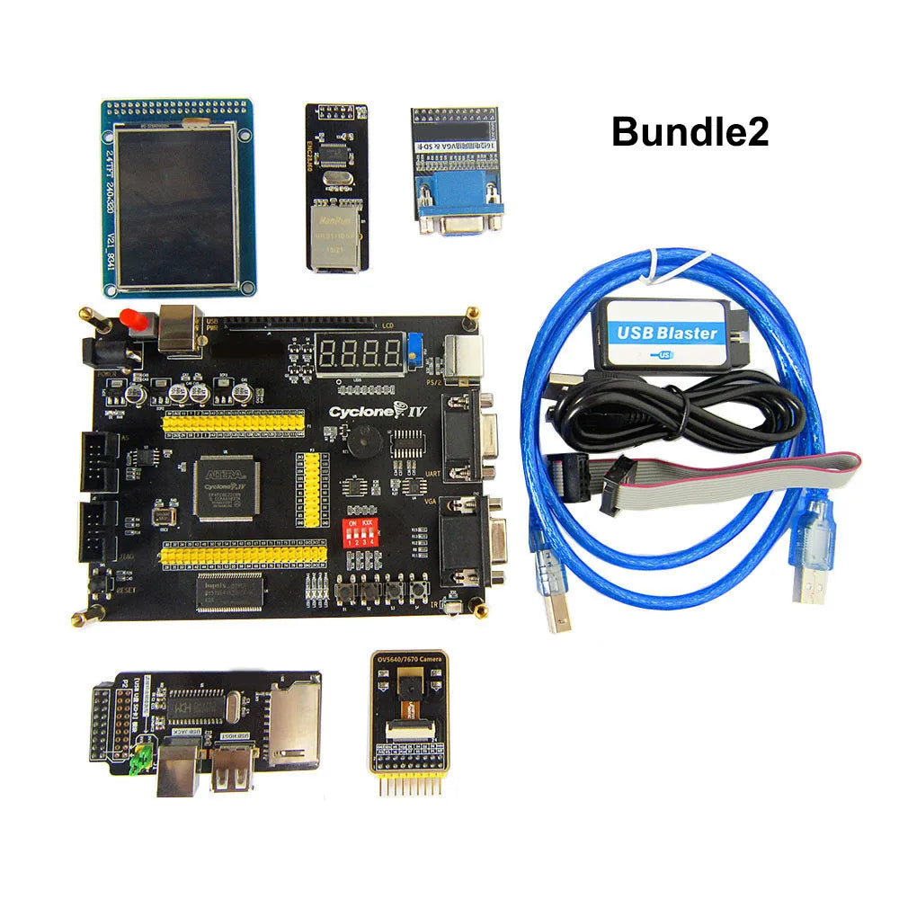Educational DIY Kit Electronic Altera CycloneIV EP4CE10 FPGA PCB Demo Board with PS/2 UART VGA LCD Camera Network USB Blaster