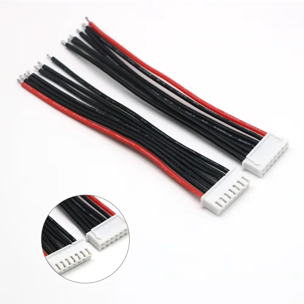 10pcs Lipo Battery Balance Charger Single Head Silicon 22AWG Cable 1S-8S  IMAX B6 Connector Plug 10-50cm Wire