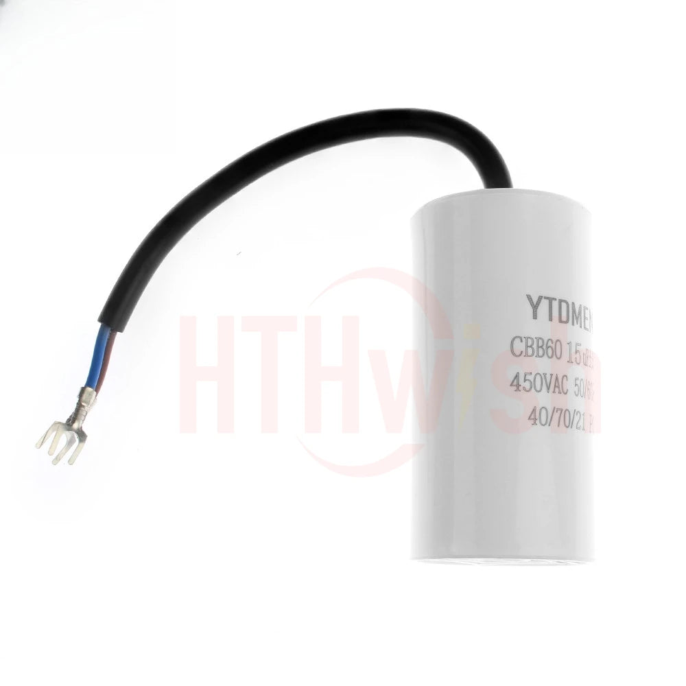 1pc CBB60 Motor Run Capacitors 5% for Washing Machine 450V 3UF 4UF 5UF 6UF 8UF 10UF 12UF 15UF 18UF 20U 450VAC Starting Capacitor