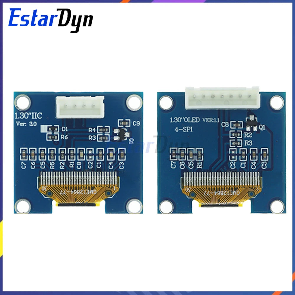 1.3 inch OLED RoHS Module 2.54mm Connecting Terminals SPI/IIC I2C Communicate White/Blue Color 128X64 1.3" OLED