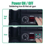 750W Soldering Station 2 IN 1 Soldering Iron Fast Heating Welding Kit LCD Hot Air Gun SMD PCB Repair Tools Mini Rework Station