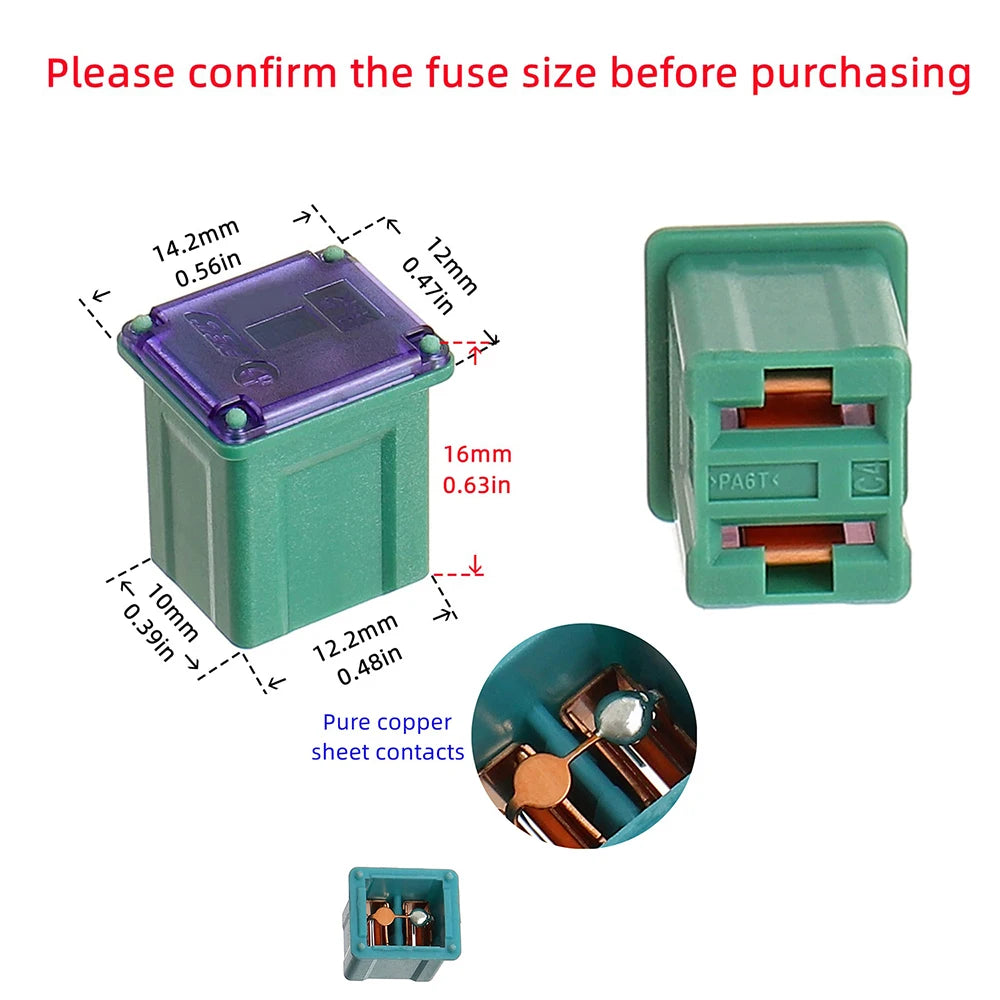 10Pcs Box Automotive Low Profile JCASE Fuse 20/30/40 Amp Fuse Kit for Cars and SUVs, Chevy/GM, Nissan, and Toyota Pickup Trucks
