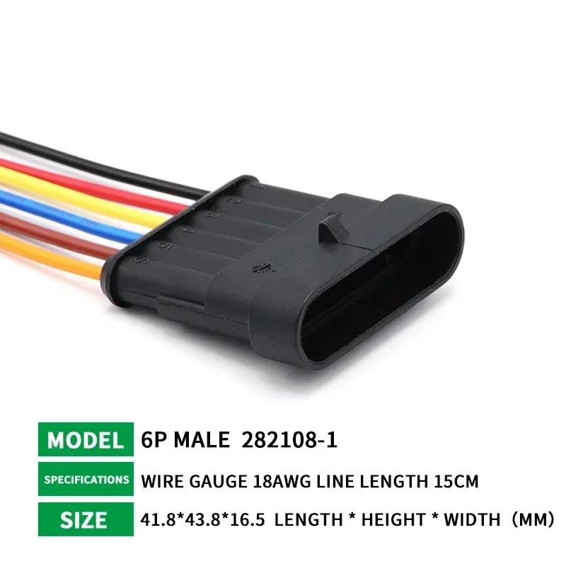 5/20/100 Sets 1/2/3/4/5/6 Pin Way Waterproof Electrical Wire Connector Plug 1.5mm Terminals 2Pin HID Plug Auto Xenon Lamp Plug