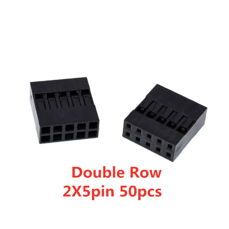 50pcs 2.54mm Dupont Connector Male/Female Pin Way Cable Plug 2/3/4/5 Pin Electrical Pin Jumper Header Housing Wire Connector Kit
