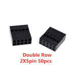 50pcs 2.54mm Dupont Connector Male/Female Pin Way Cable Plug 2/3/4/5 Pin Electrical Pin Jumper Header Housing Wire Connector Kit