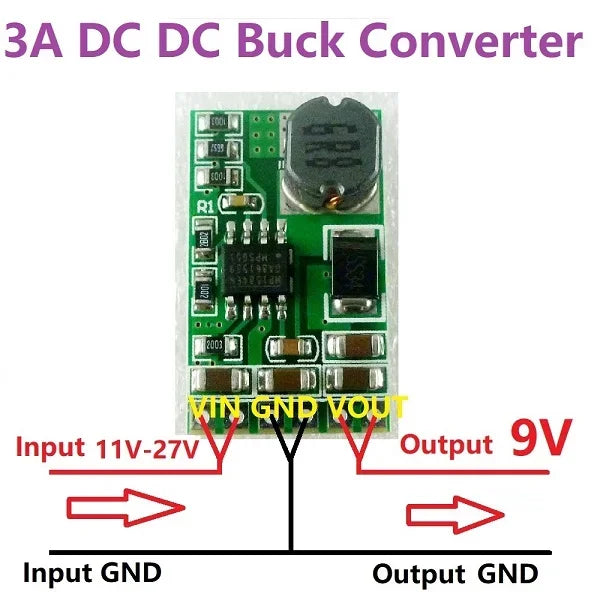 1 PCS  3.5A DC-DC Converter Module Buck Step-Down Voltage Regulator Board 4.5V-27V to 3V 3.3V 3.7V 5V 6V 7.5 9V 12V