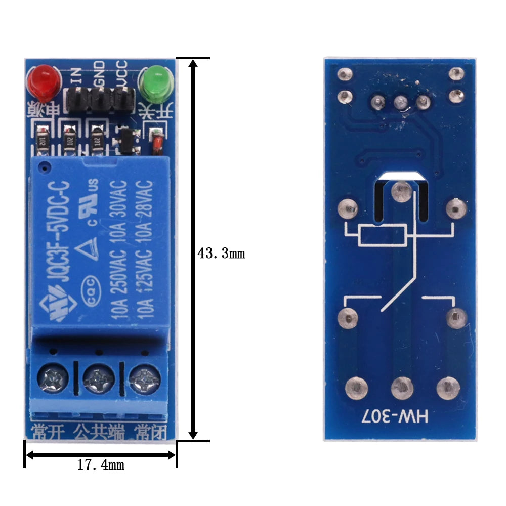 1 Channel One Way 5V 12V Low Level Trigger Relay Module Microcontroller Development Expansion Board  For Arduino PIC AVR DSP ARM