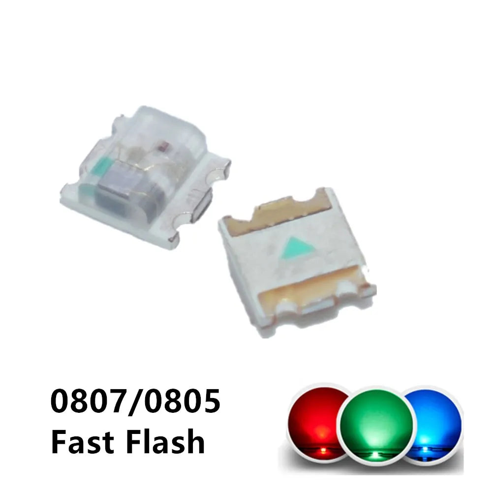 100pcs 0805 RGB colorful 2.0*1.8*0.8mm Multicolor Flicker 0807 RGB Diode LED Lamps Blinking Slow/Fast Flashing with IC