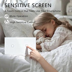 TAWOIA 1/2/3 Gang Touch Switch Double Light Switch Triple Sensor Switch 1Way EU Standard Glass Panel Blue backlight White Series