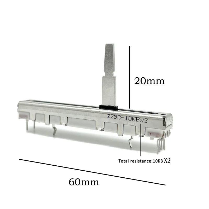 1pcs Original Travel RS45 Series Straight slip potentiometer 10KB×2 DCV1024 Total length 60mm DDJ-SB DDJ-SB2 DDJ-SB3 DDJ-400