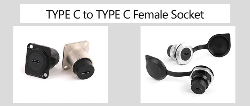 1pc Metal Round/D Type Module RJ45 CAT6&USB 2.0/3.0&Type C&HDMI-Jack Socket Through Network Panel Mounting Electronic Connector