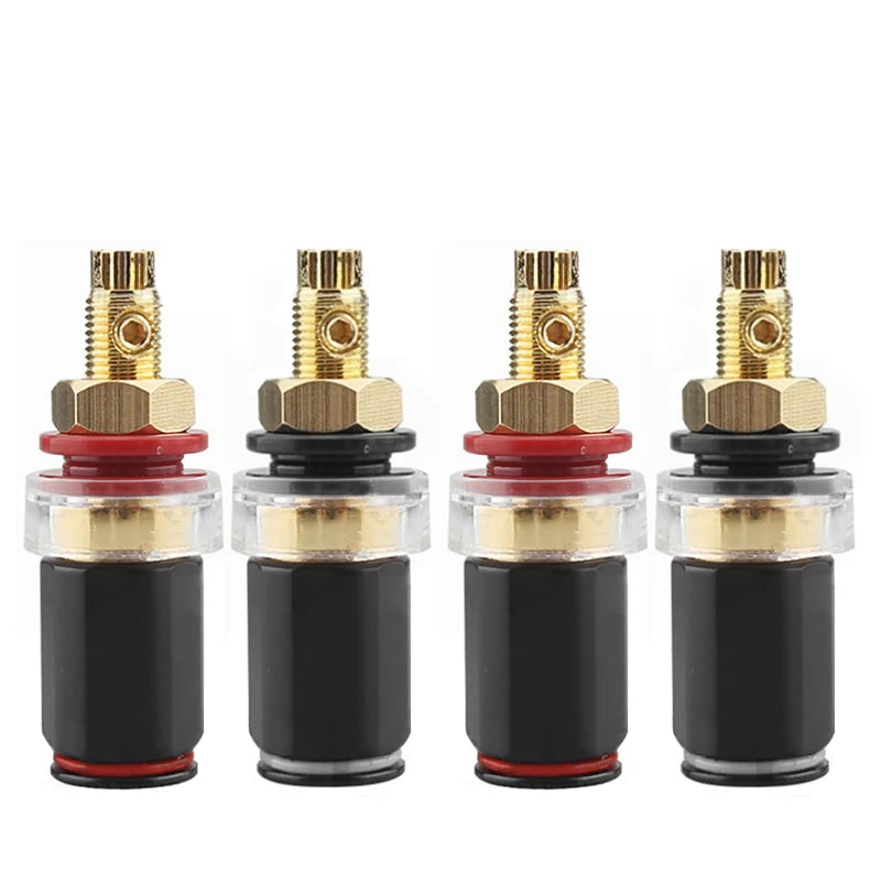 4pcs Speaker Binding Post Gold Plated Terminal Female Banana Jack Connector HIFI Audio Amplifier Banana Plug Socket Terminal