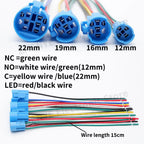 12mm 16mm 19mm 22mm Metal Switch Button Push With Wire Waterproof On Off Momentary/Latching Led Light Start Stop 5V 12V 24V 220V