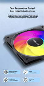 TEUCER UT-12015 120mm ARGB FDB Bearing Slim Cooling Fan High-Performance PC Case Fan for CPU Cooling and PC Builds