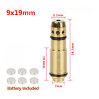 Tactical 9mm Red Dot Laser Training Bore Sight 9x19mm/380ACP/40S&W/223Rem Laser Training Bullet Dry Fire Laser Trainer Cartridge