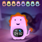 Animal-Shape Alarm Clock Light Adjustable Pat Control Touch Night Light Small Ornaments Home Decor Sleep Training Clock Toddler