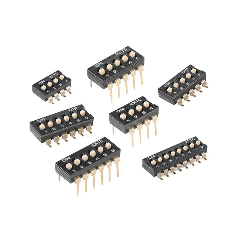 5Pcs Slide Type Switch Module 1 2 3 4 5 7 8 10PIN /1.27/2.54mm Position Way SMD/DIP Pitch Toggle Switch Snap Switch Dial Switch