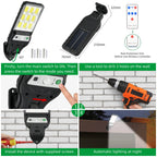 600W 344LED Outdoor Solar Led Lights 3 Modes Motion Sensor Solar Flood Lights Waterproof Security Lights Exterior Solar Lamp