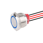 1 pc 22mm19mm16mm Waterproof Metal Push Button Switches With 4 Wires 165mm 1NO Red Green Blue 12-24V High Momentary latching