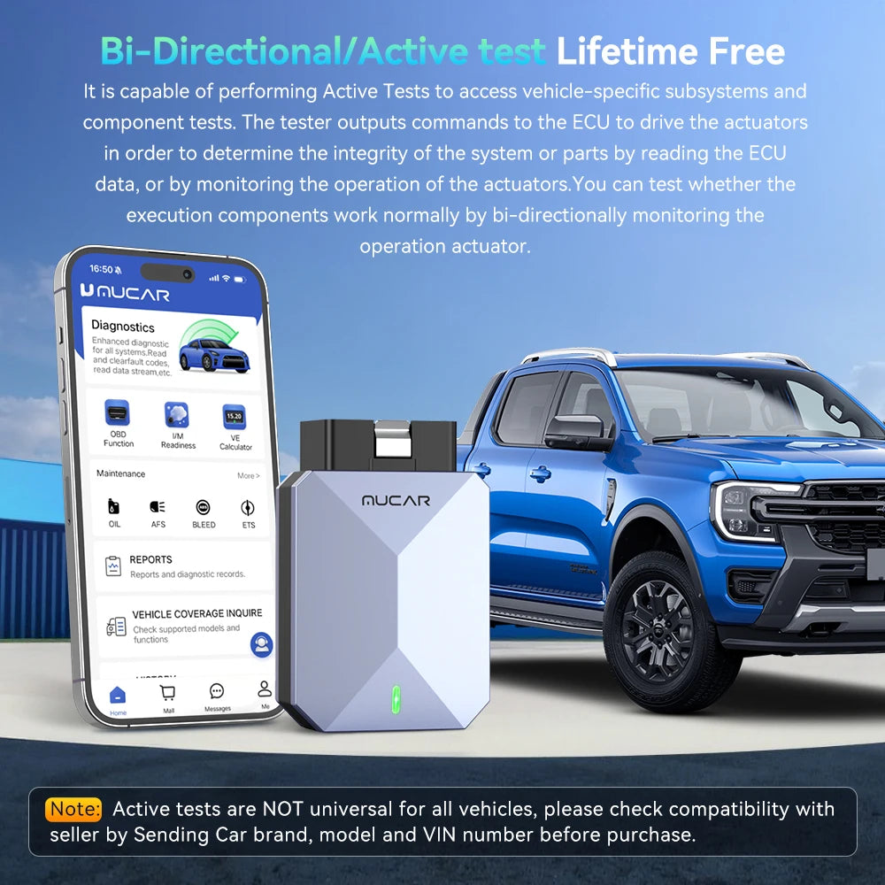 Lifetime Free Update MUCAR BT200 Max OBD2 Scanner CAN FD Bi-Directional Control All System Diagnostic Tool 15 Reset for All Cars