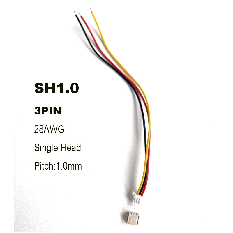 10 Sets JST SH 1.0mm Wire Cable Connector SMD Horizontal Socket 28AWG 100mm 2P 3P 4P 5P 6P 7P 8P 9P 10P Terminal