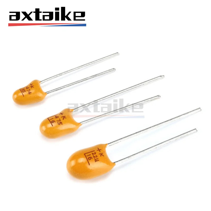 10PCS Tantalum Capacitor 16V 25V 35V 50V 1uF 2.2uF 3.3uF 4.7uF 10uF 22uF 33uF 47uF 100uF 0.1uF 0.22uF 0.47uF 105 225 475 106 476
