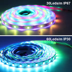 WS2811 WS2812B WS2813 WS2815 5050RGBIC Smart LED Strip Lights Individually Addressable IC  30/60/144Pixels/Leds/m Light DC5V/12V