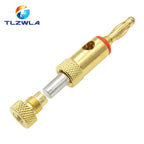 2PCS 24K Gold-Plated Musical Cable Wire Banana Plug Pro Audio Speaker Connector Plated Musical Speaker Pin Connector
